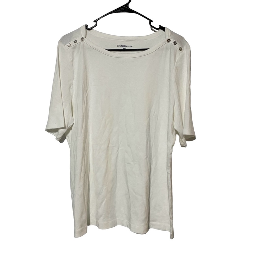 Croft & Barrow White Cotton Casual Tee